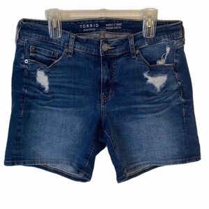 Torrid  Perfect 5” Vintage Stretch Distressed Jean Shorts Size 12